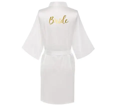 2019 Summer Women Silk Satin Robes Letter Wedding Bath Robe Bridesmaid Maid of Honor Bride Dressing Gown Clothes Skirt 01