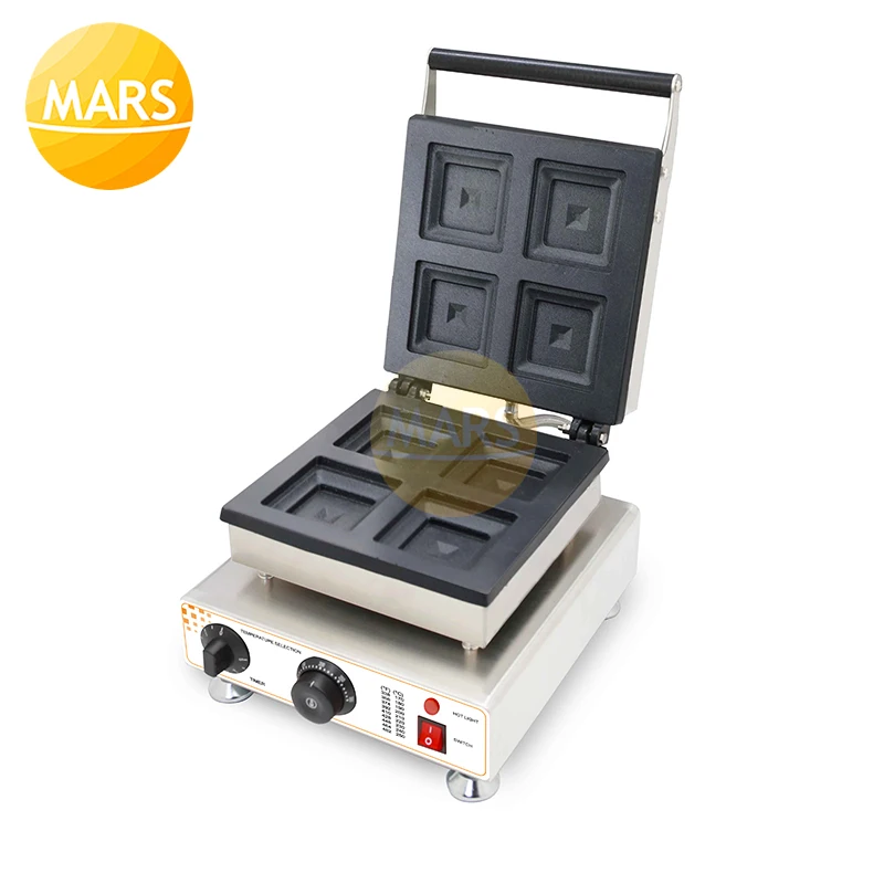 Gaufrier électrique en fer antiadhésif, 220/110v, gaufrier Commercial pour le petit déjeuner, poêle, four à bulles, oeufs, gâteaux