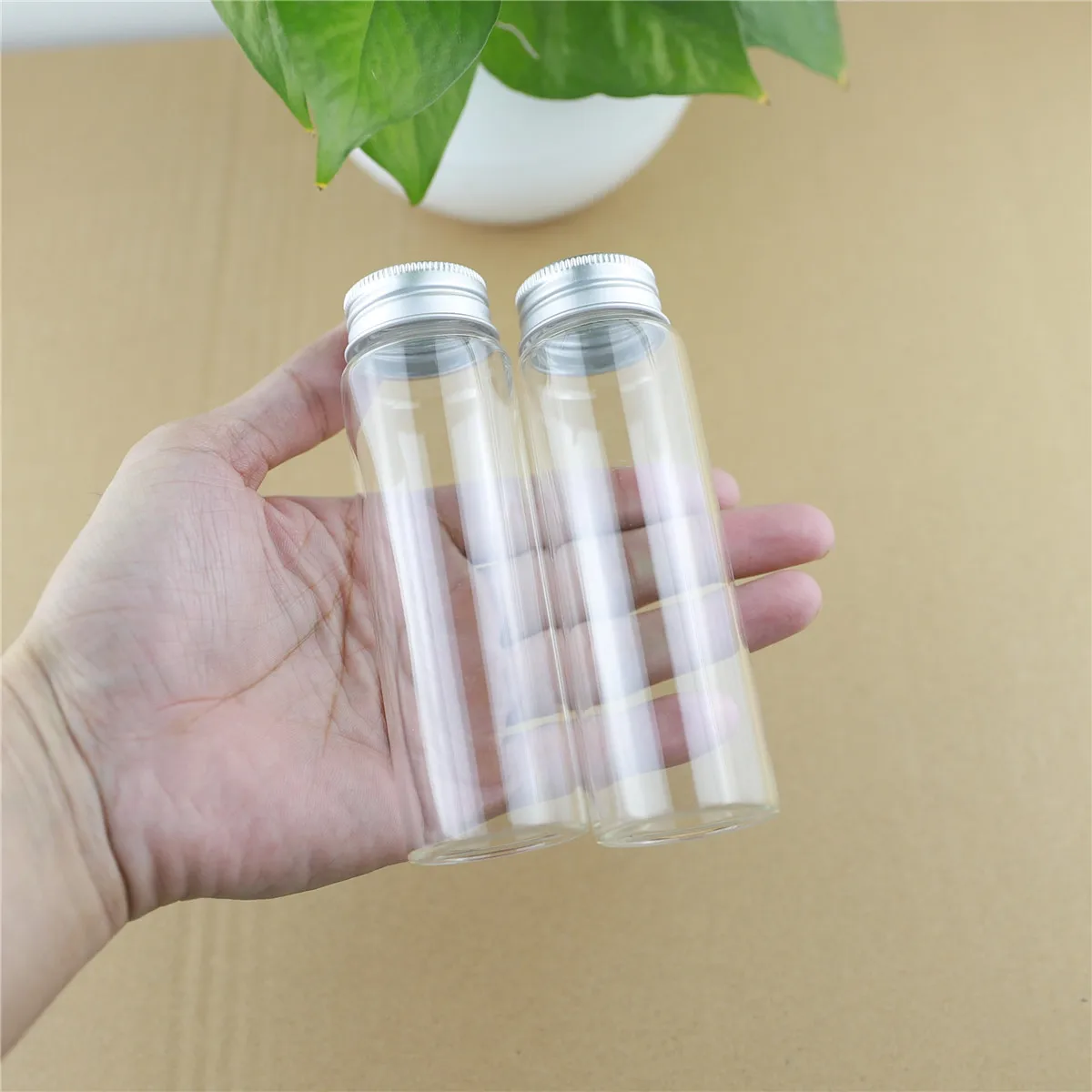 24pcs/lot 37*120mm 100ml Test Tube Glass Bottle Empty Jar Container Diy Glass Spice storage bottles & jars Containers