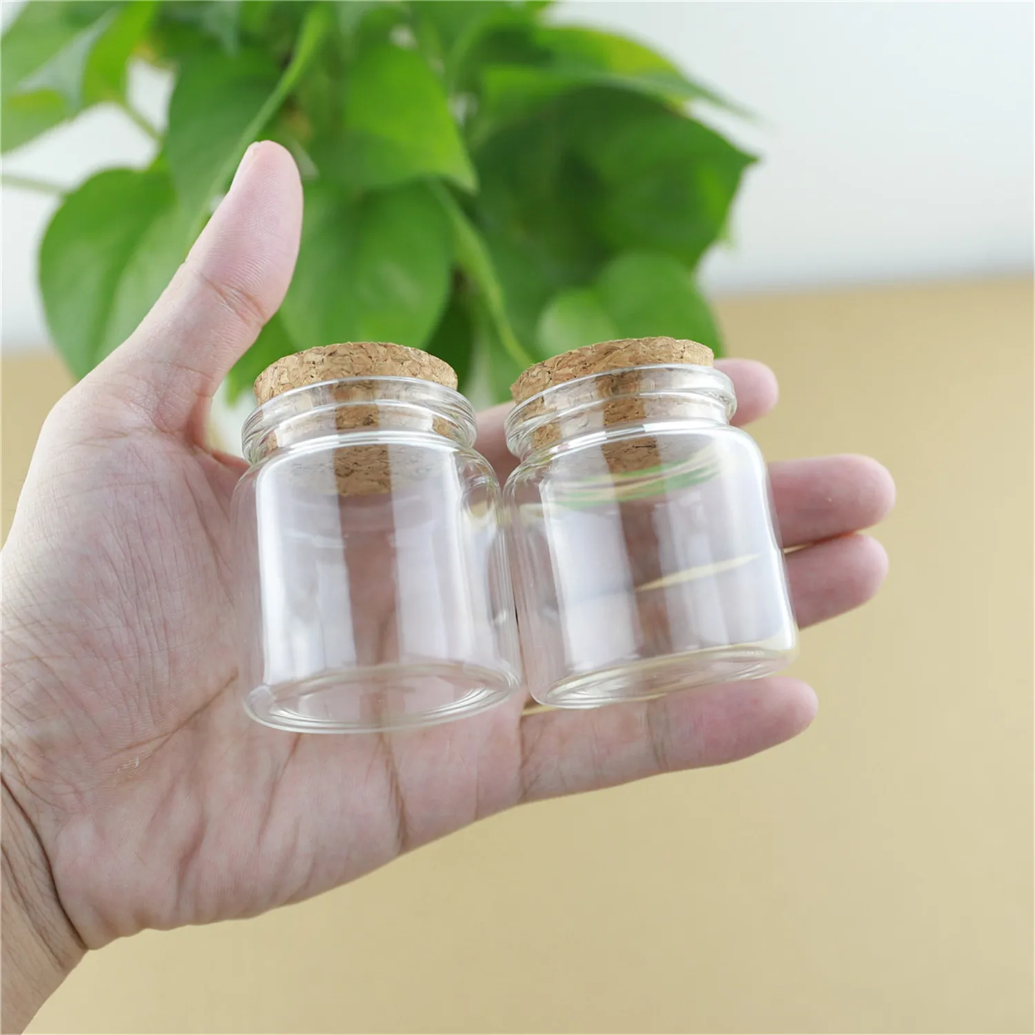 12pcs/Lot 33*47*50mm 50ml Glass Bottles With Cork Spicy Storage Glass Jars Containers Glass Spice Vials Craft DIY Small Jars