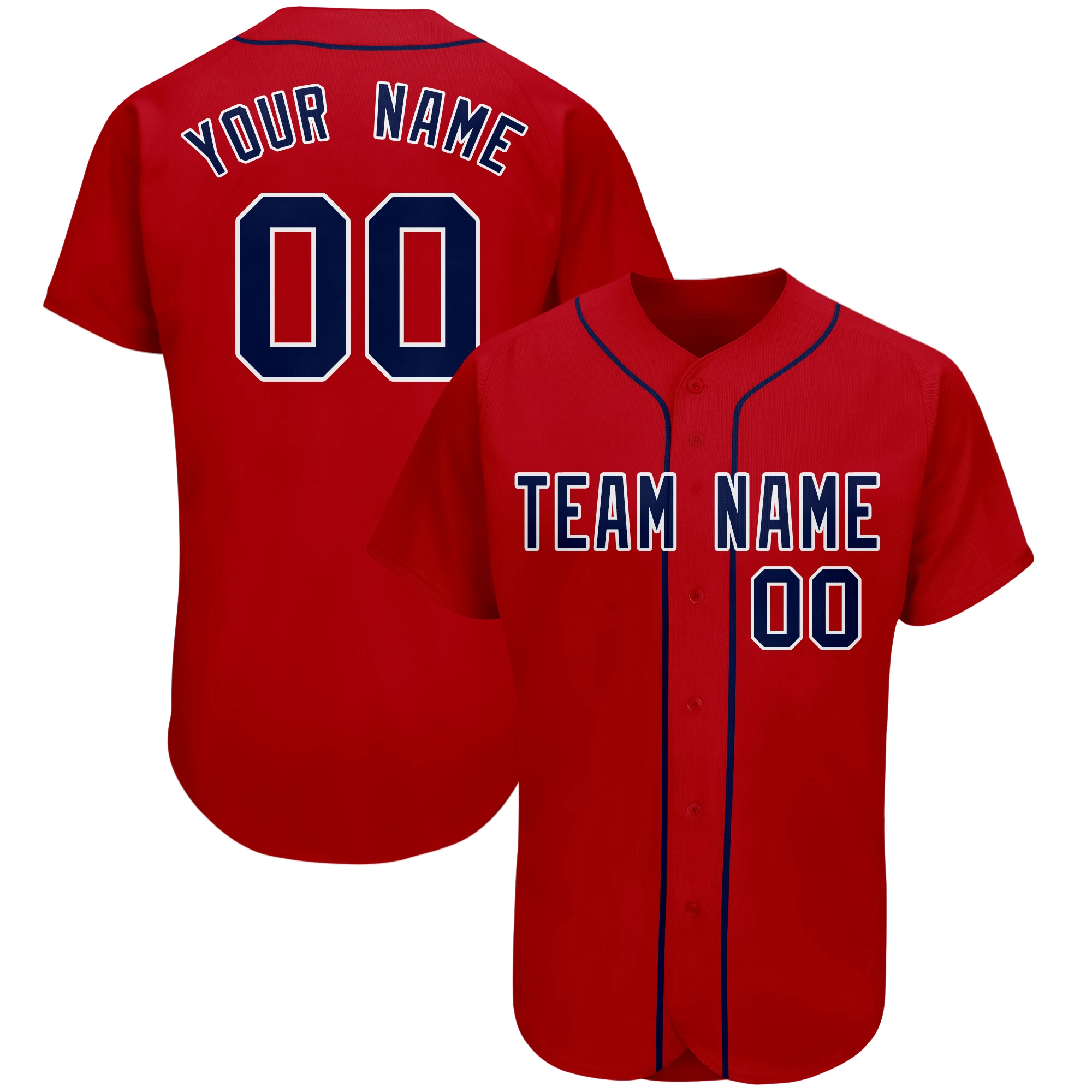 Custom Baseball Jersey Stitch Your Name Number V-neck Active Breathable Softball Shirts for Men Women and Youth outdoors/indoors