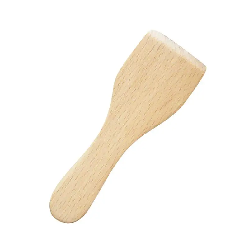 4pcs Small Beech Butter Non-stick Wooden Kitchen Spatula Scraper Kitchen Utensils for Home Camping Restaurant