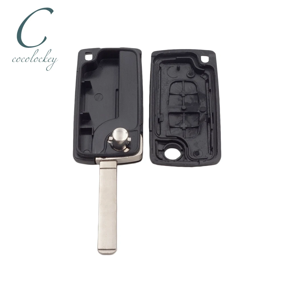 Cocolockey – couvercle de clé télécommande pliable pour Fiat, 2 boutons, pas de lame à rainure, pas de support de batterie, pièces de rechange