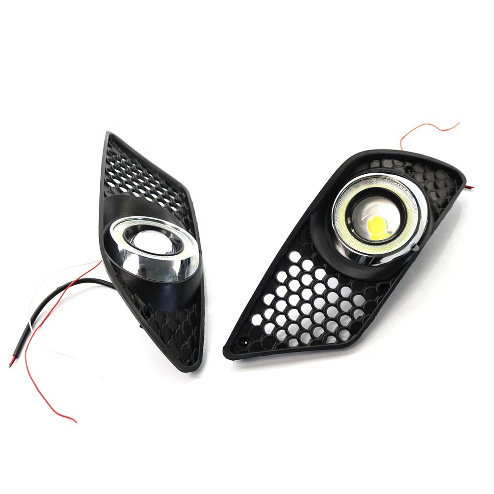 1Pair Car Front Bumper Fog Light Grill with lights For MERCEDES BENZ C-Class W204 C200 C230 C250 C300 C350 2008 2009 2010 view 2
