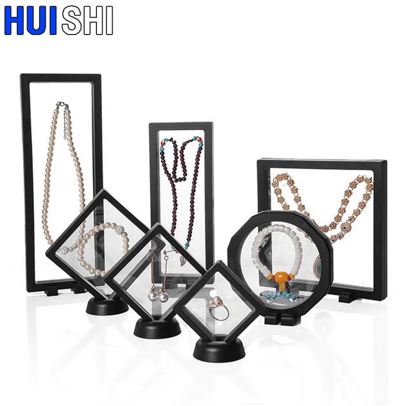 Protect Jewellery Stone Presentation Organizer New 10pcs/Lot Frame Mini Window Box Jewelry Display Stand Earring Necklace Holder