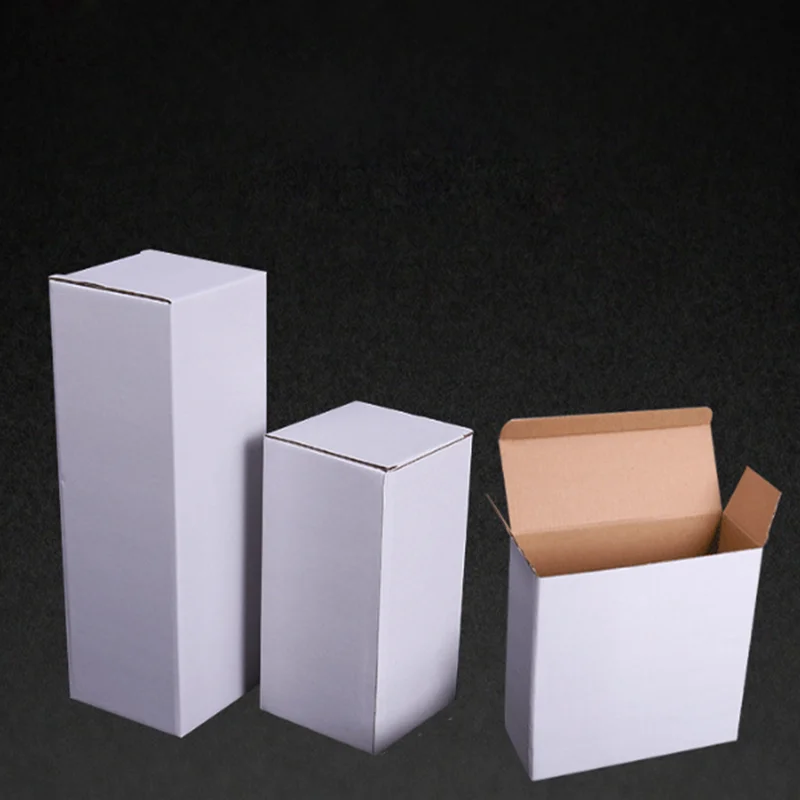 15Pcs/Lot Long Shape Packaging Box 3-Layers Corrugated Paper Boxes White Gift Box Mailers Vase Express Shipping Box For Cup