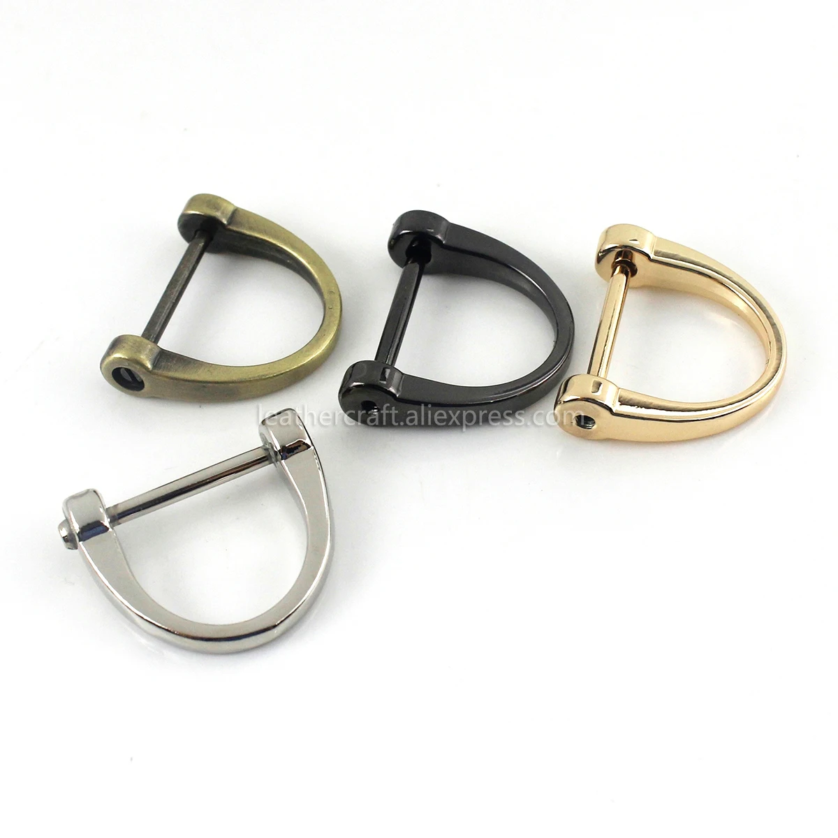 1pcs Metal Detachable Open Screw Dee D Ring Buckle Shackle Clasp for Leather Craft Bag Strap Belt Handle Shoulder Webbing