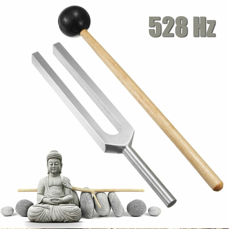 Stemvork 528C 528Hz Tuner Met Mallet Set Voor Dna Reparatie Healing Zenuwstelsel Testen Stemvork Gezondheidszorg