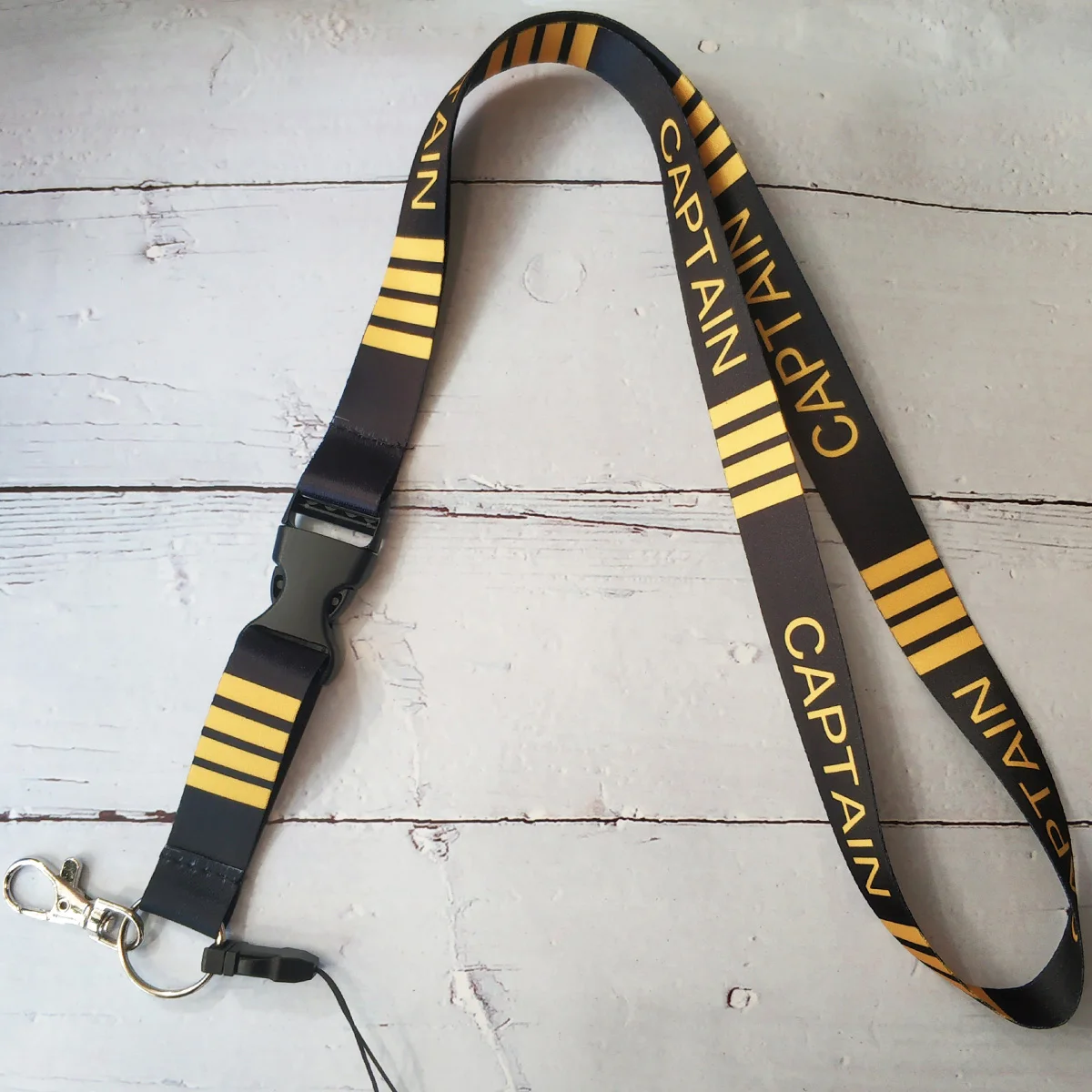 1 PC Black Captain Lanyards Neck Strap for Phone Strap Lanyard for Keys ID Card Gym Phone Straps USB Badge Holder for Aviator