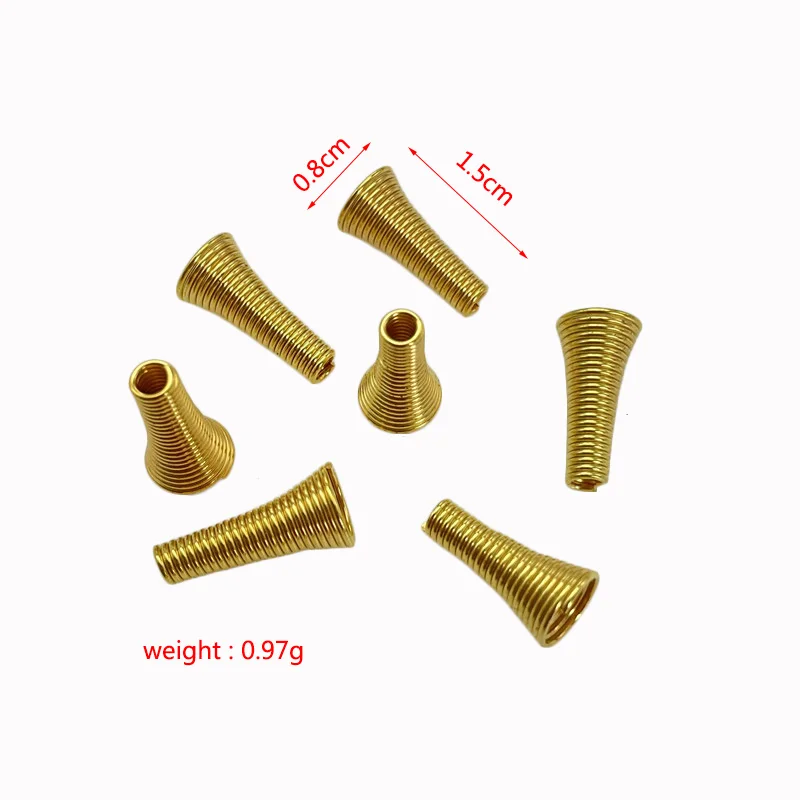 20pcs Metal Spring Funnel Shape Spacer Beads Caps Beading DIY Findings End Caps Bead Stoppers For Jewelry Makings Accessories