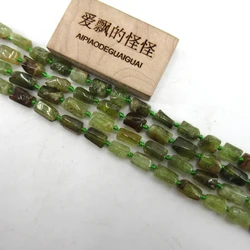 APDGG Natural Green Demantoid Tube Rectangle Beads Cylinder Polished Loose Beads 16.5