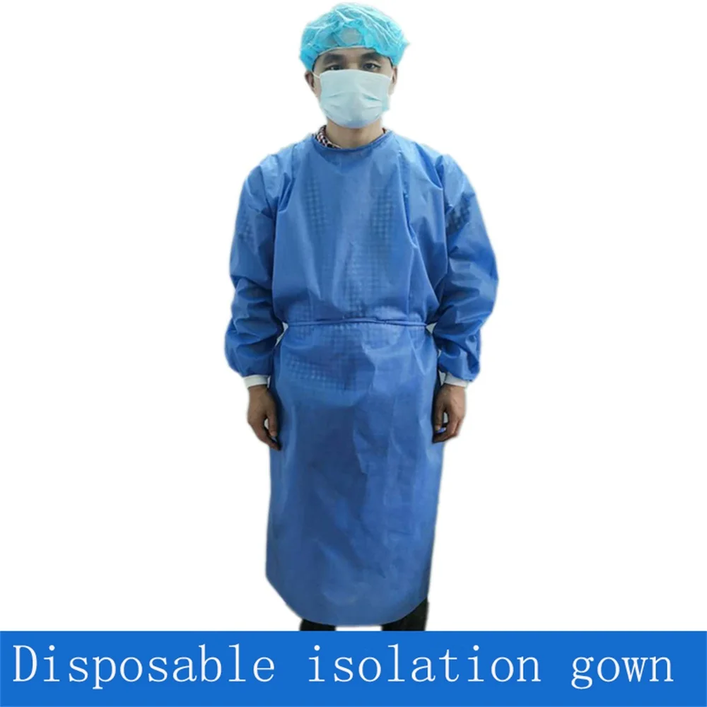 

Disposable Non-Woven Hand Washing Clothes Blue Thick Protective Work Isolation Clothing Gown Dental Anti-oil Stain Nursing Gown