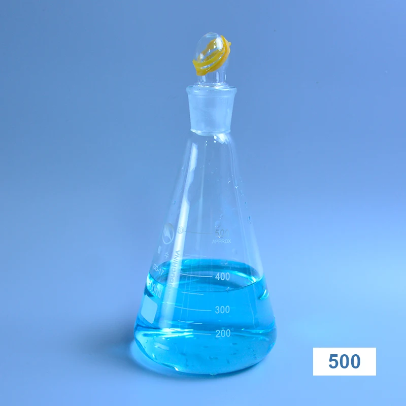 High-quality 50-2000ml Glass conical flask with cap Glass Erlenmeyer Flask glass  for laboratory triangle flask Boro 3.3 glass