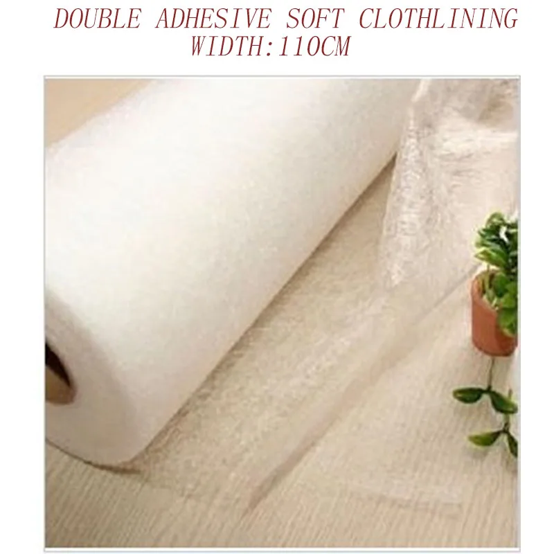 1-40m/lot1.1m double sides adhesive white Irononsoft non-woven paper interlining  fabric patchwork sewing  diy accessories  1340