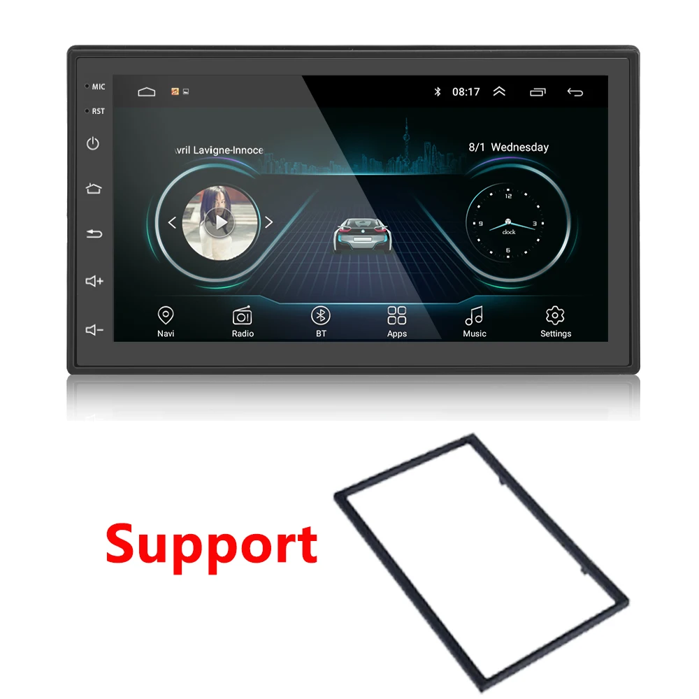 AMPrime Android radio Car Accessories 2Din Radio ABS Plastic Framework Car Multimedia Player For Universal 7010B/7023B/7018B