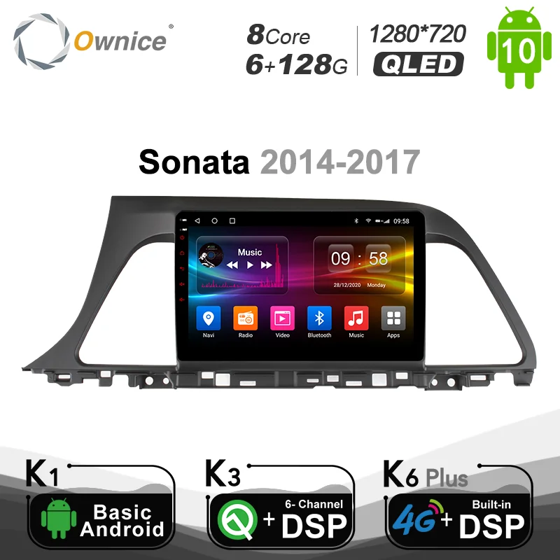 6G 128G QLED tv Octa Core Android 10.0 samochodowe Radio odtwarzacz DVD dla Hyundai Sonata 6 YF i40 i45 2009-2014 2 Din Audio jednostki główne