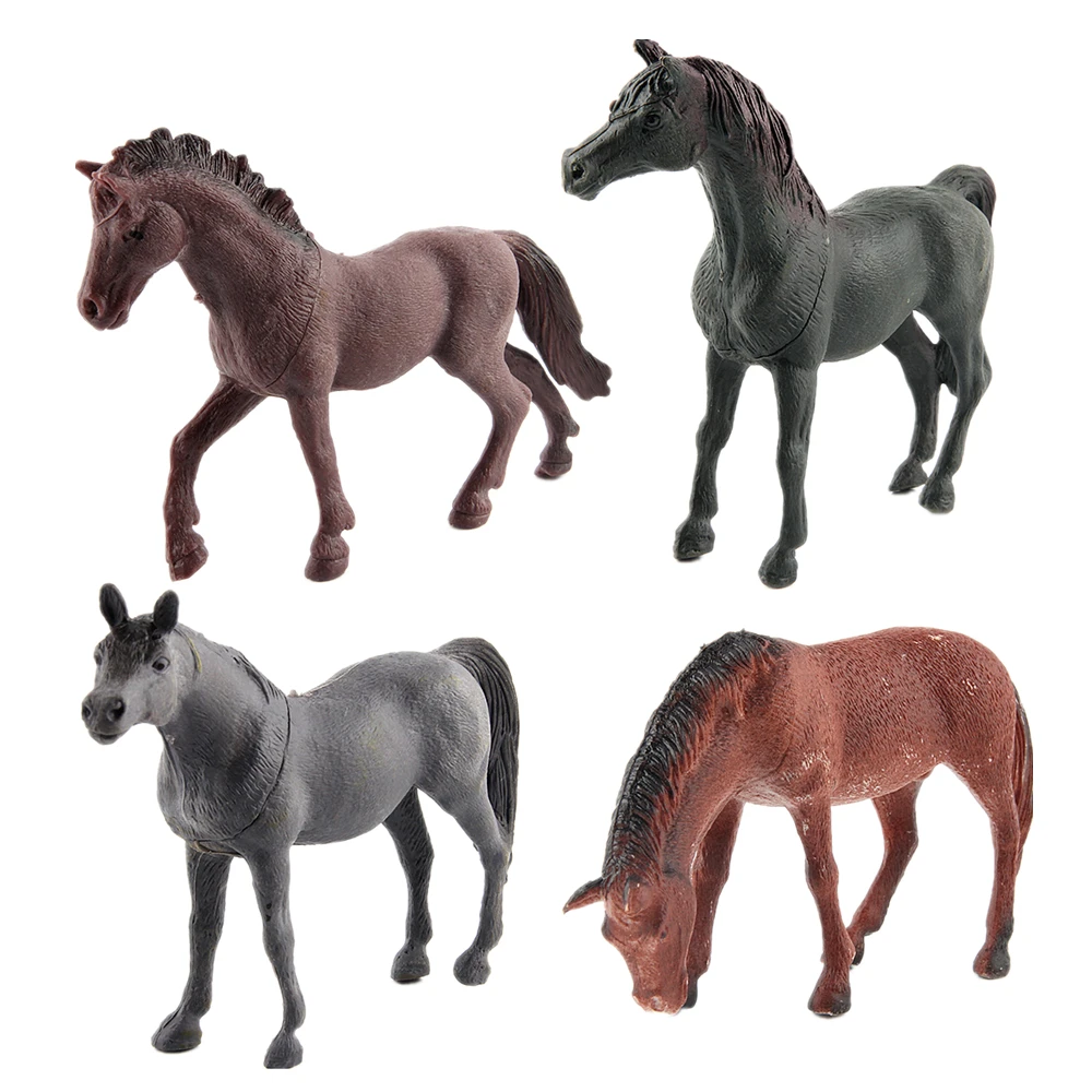 4-8 Pcs Large Plastic Horse Figures Toys Realistic Horse Figurines Pasture Pals Play Set Educational Playset for Kids Boys
