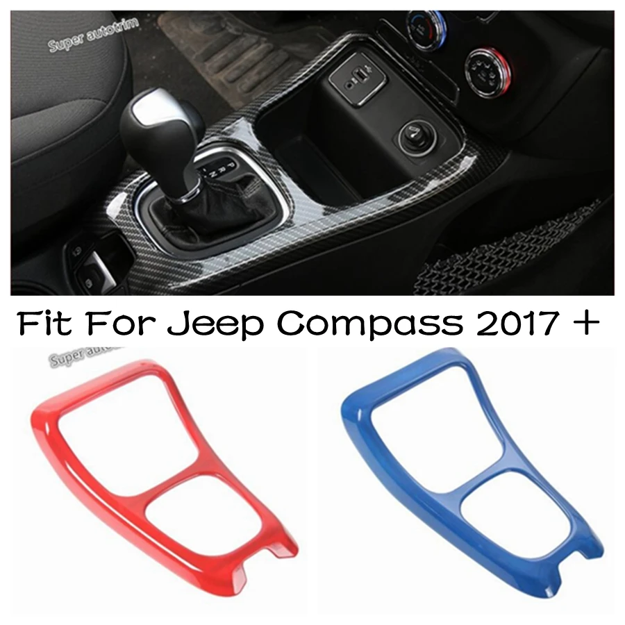 

Central Console Gear Shift Panel Storage Box Frame Decoration Cover Trim For Jeep Compass 2017 - 2020 Blue Accessories Interior