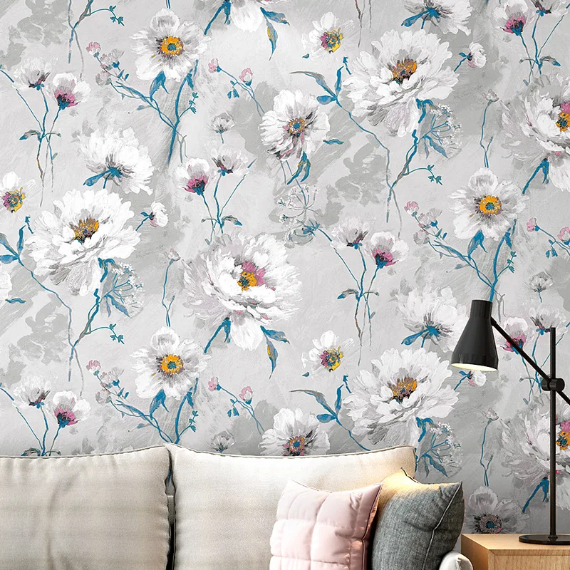 Rustic Vintage Flower Wallpaper Retro Vine Floral Wallpapers Roll Bedroom Living Room Decor Murals Non Woven Wall Paper