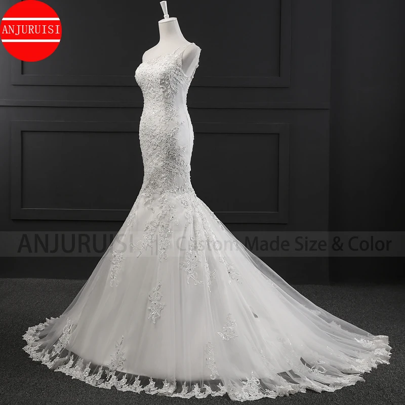 หนึ่งไหล่ชุดเดรสเมอร์เมด 2020 ใหม่Elegant Lace Appliques Vestido De Noivaลูกปัดชุดเจ้าสาวVintage Robe Mariage