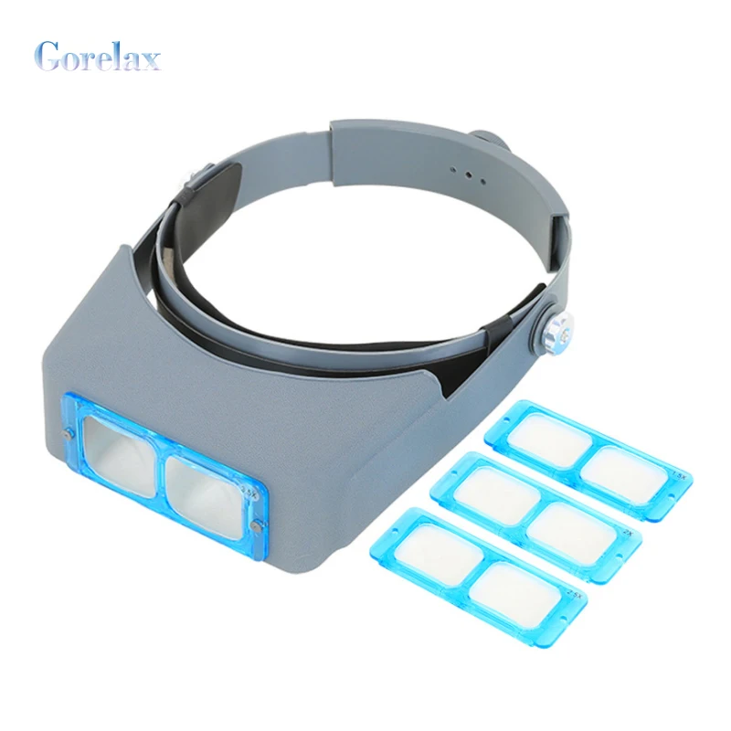 Glasses Magnifier, Maintenance Reading High Quality Headband Eyewear Magnifier Glasses with 1.5X 2X 2.5X 3.5X Four Optical Glass