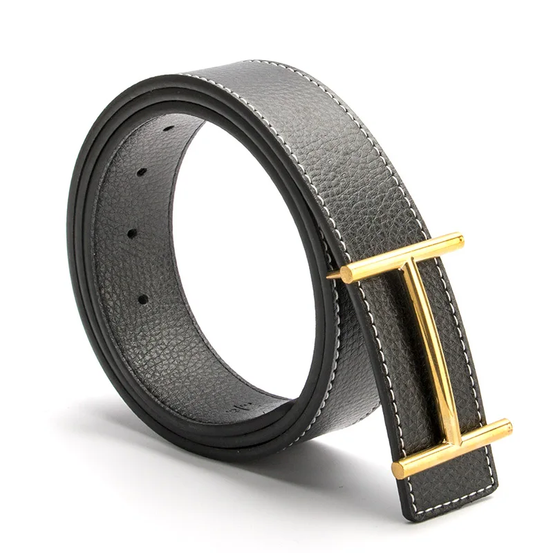 Luxury Designer Brand Brass Buckle Belt Men High Quality Women Genuine Real Leather Dress Cowhide Strap for Jeans Waistband