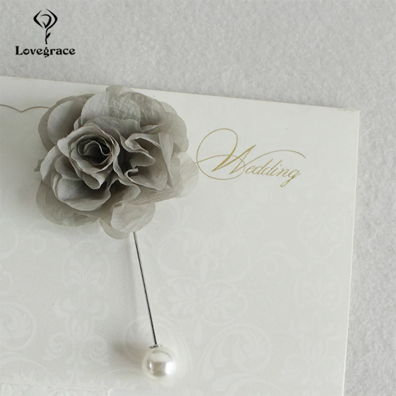 Lovegrace Stoff Blume Hochzeit Corsage Pin Blumen Perle Decor Bräutigam Bouton Ehe Brosche für Brautjungfer Hochzeit Blumen