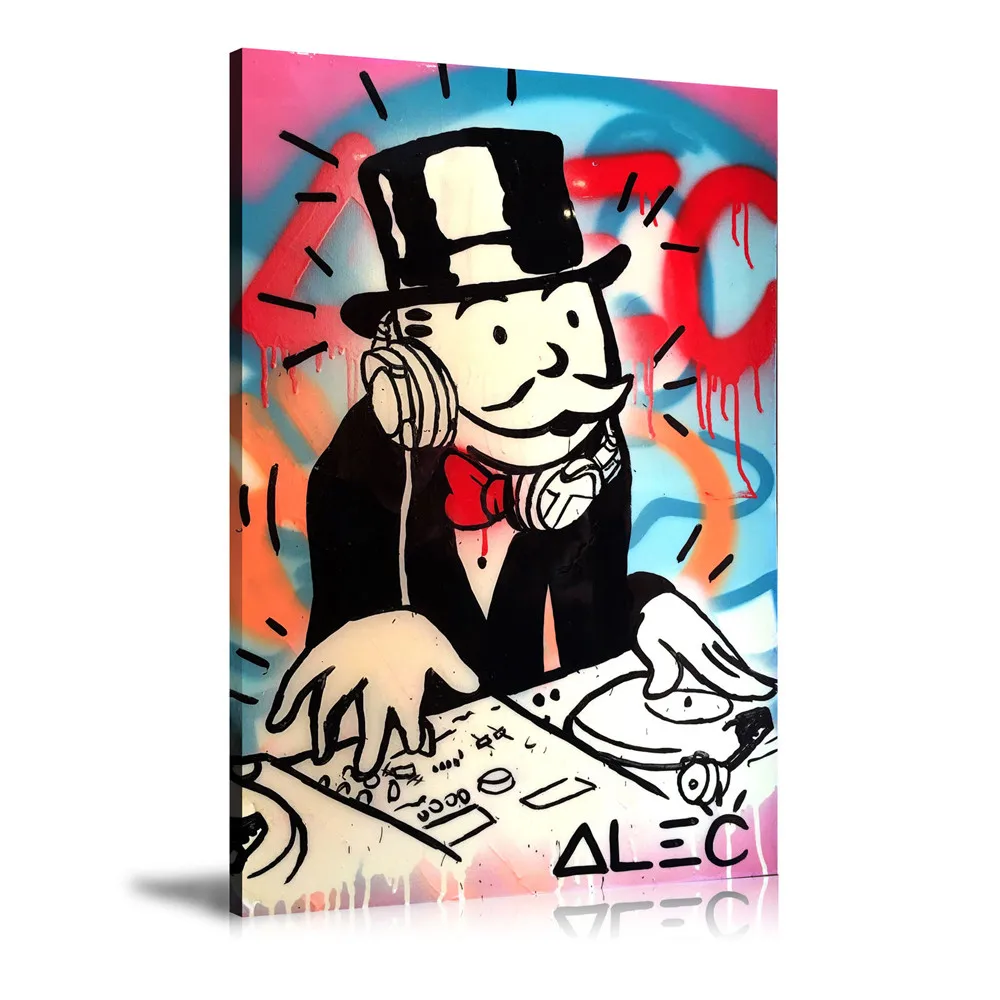 Alec Monopolys Kunst Graffiti , Painting Canvas Modern Art Decorative Wall Pictures Home Decor