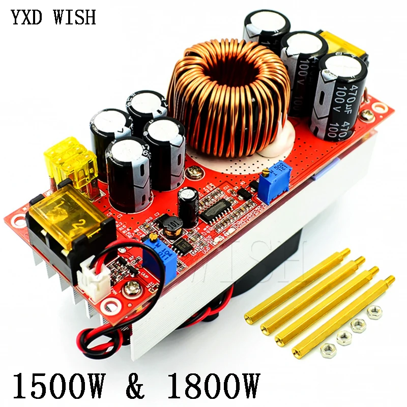 1500W/1800W DC DC Voltage Converter CV Boost Converter Step Up Adjustable Module Power Supply DC 10V -60V to 12V-90V Regulator