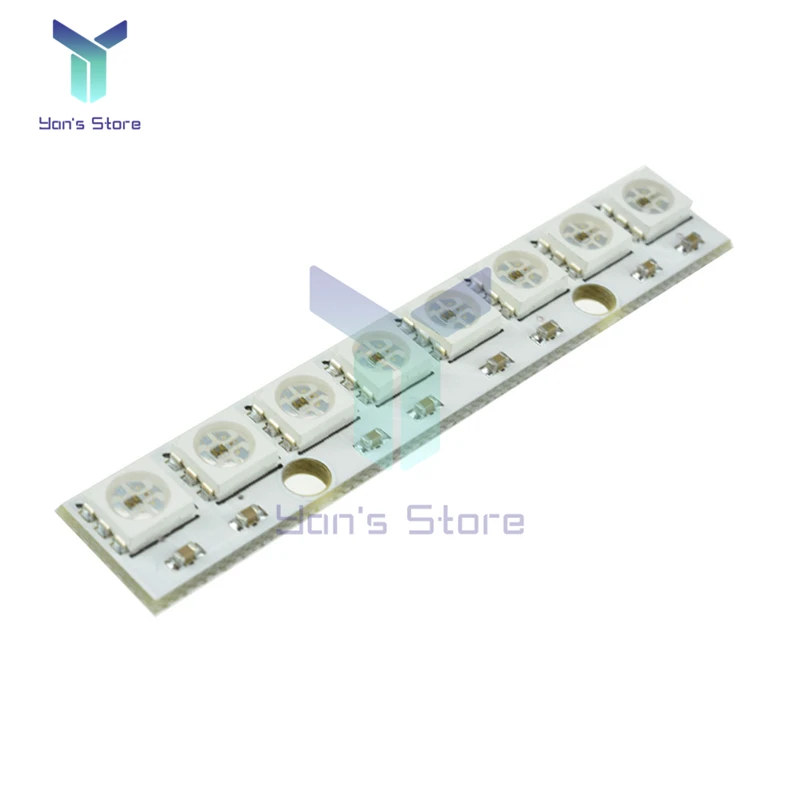 8 * 1Bit 8 비트 WS2812 WS 2811 5050 RGB LED 램프 패널 모듈 Arduino 8 채널 조명용 5V 8 비트 레인보우 LED 정밀 조명