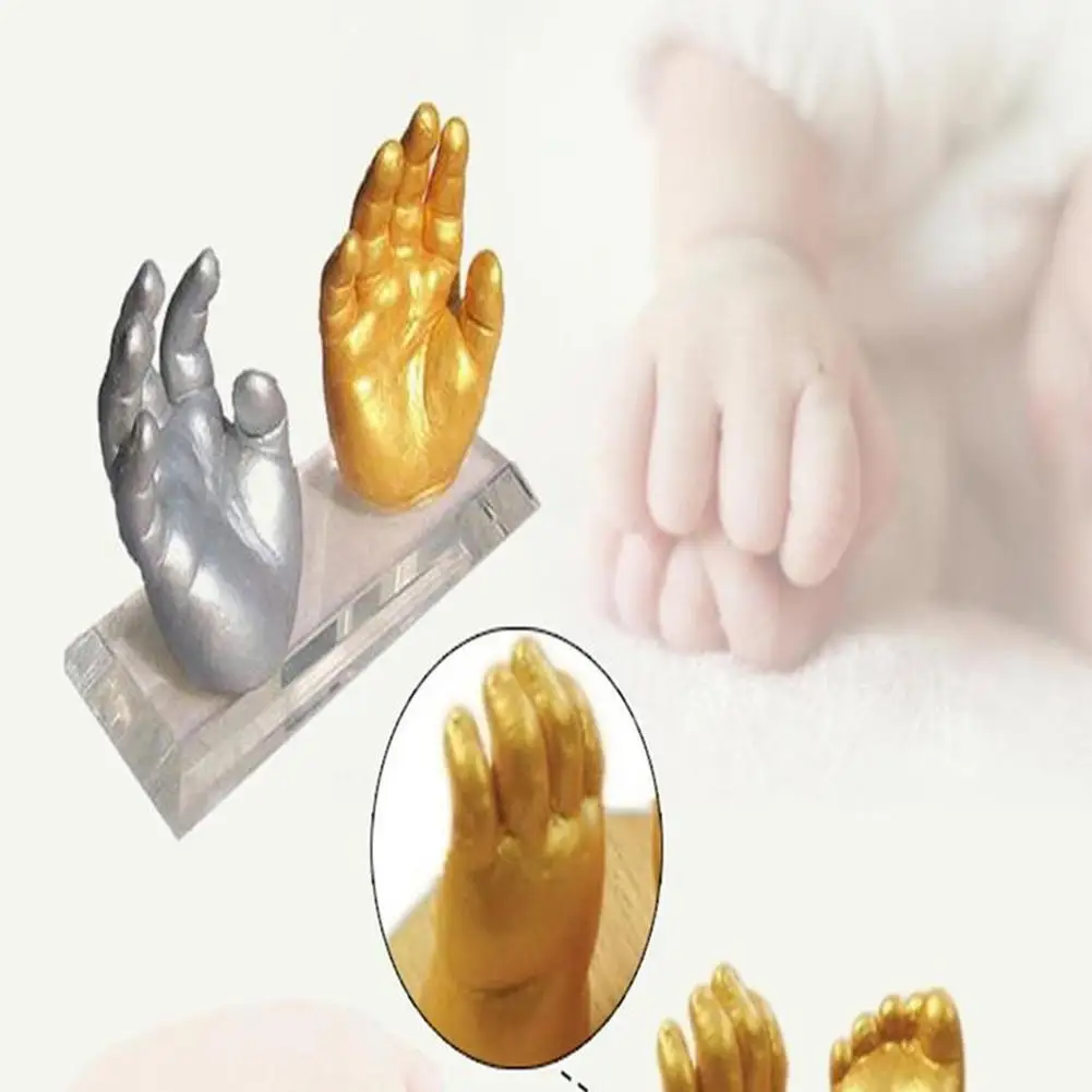 Baby Handprint Footprint Kit 3D Plaster Casting Keepsake bebe baby souvenirs  baby