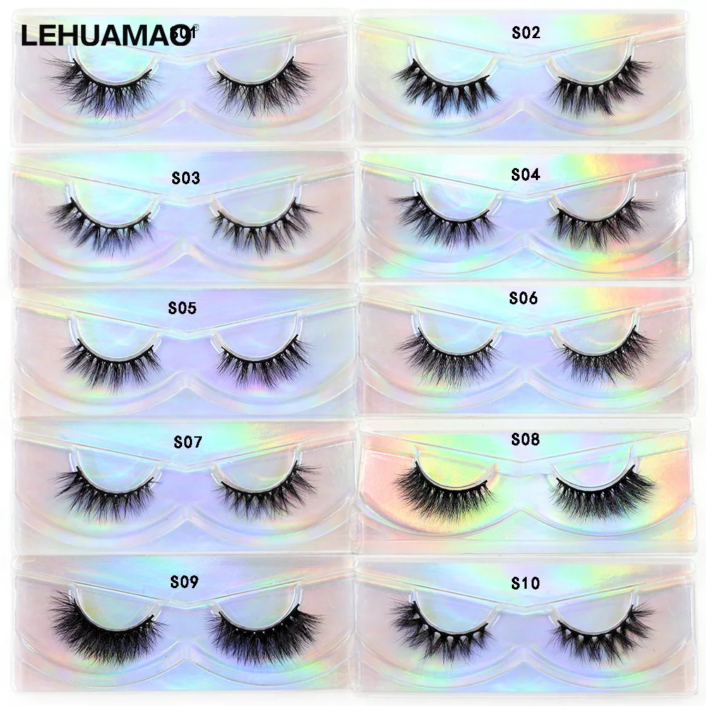 LEHUAMAO Mink Eyelashes 3D Mink Hair False Eyelashes Natural Thick Long Eye Lashes Fluffy Makeup Beauty Extension Tools