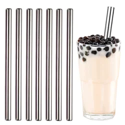 12mm Wide Eco-friendly Drinking Straws Reusable Bubble Tea Straws 304 Stainless Steel Straws Metal Straws for Boba Milkshakes