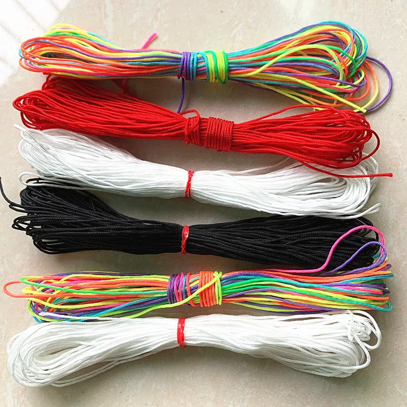 New 0.4-1.5mm 10Meters/lot Black Nylon Cord Thread Chinese Knot Macrame Cord Bracelet Braided String DIY Tassels Beading Thread