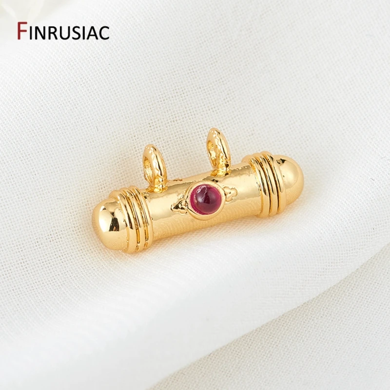 Cute Enamel Chili Charms 14k Gold Plated Brass Metal Barbell Pendants Accessories For Jewellery Making