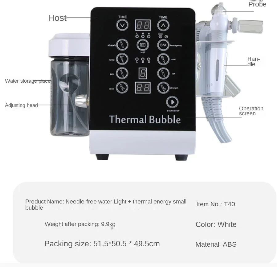 6 IN 1 macchina per bolle termiche al Plasma idro-ossigeno idrofacici dispositivo di bellezza martello freddo ionico RF polimero bipolare-acqua