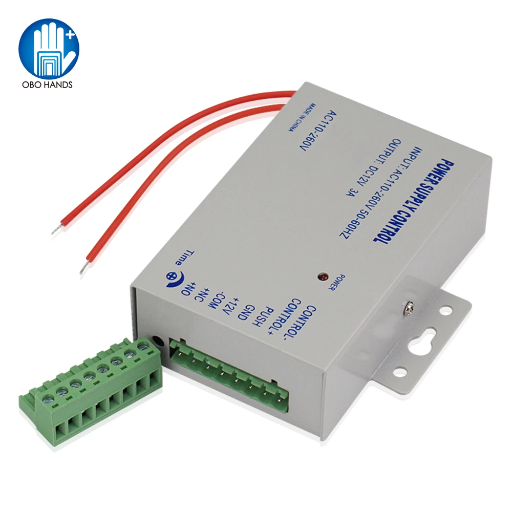 Access Control Power Supply DC12V/3A Output 110-260VAC Input Voltage with Time Delay for Electronic Lock Video Intercom K80