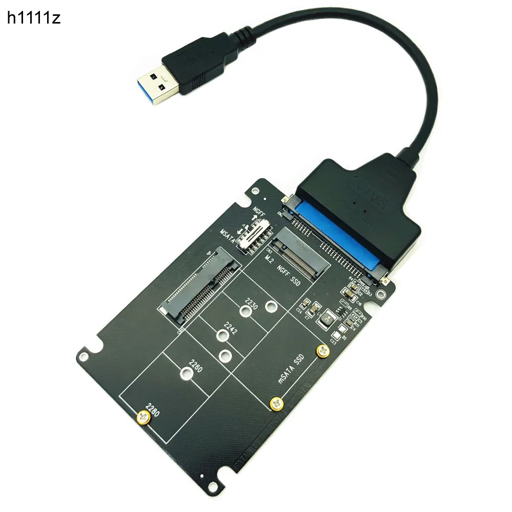 mSATA to SATA Adapter B Key m.2 SATA SSD to SATA Adapter Card mSATA m.2 NGFF to USB Converter for mSATA+M.2 2 in 1 SSD HDD Riser