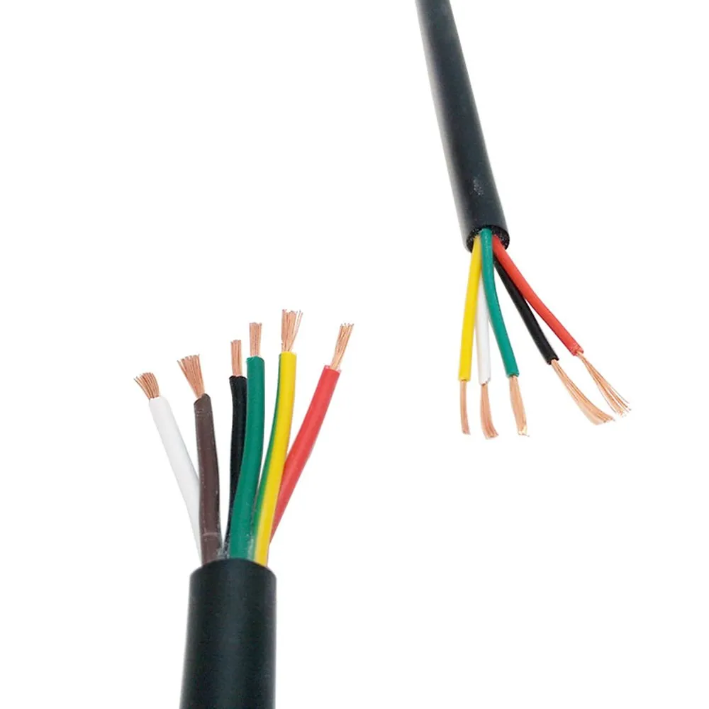 13 AWG 2.5MM2 RVV 2/3/4/5/6/7/8/10/12/14/16/18 Cores Pins Copper Wire Conductor Electric RVV Cable Black