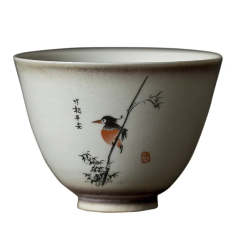 

Vintage Ceramic Tea Bowl, Tea Master Cup, Handmade Single TeaCup, Retro Single Pining Cup, 120ml