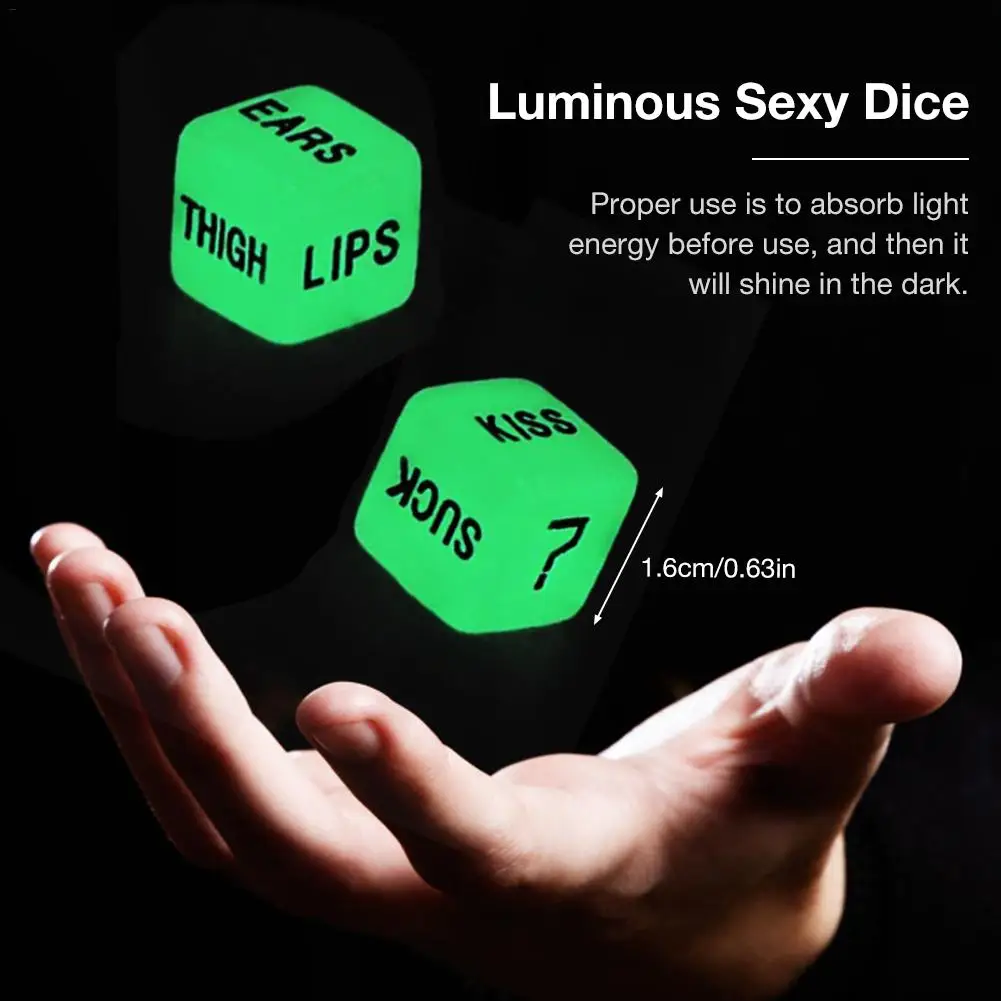 1 Pair Luminous Engraving Dice Couple Entertainment Innovative Dice Funny Sex Cubes Dice Playing Games For Bar KTV