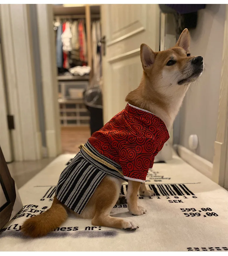 Pet kimono Japanese pet clothes dog clothes autumn and winter samurai clothes cat clothes Shiba Inu clothes Corgi