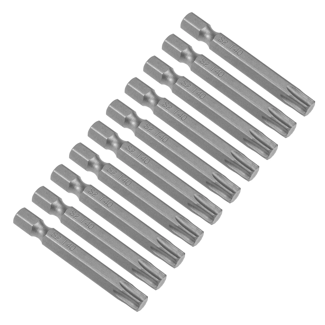 

uxcell 10pcs T40 Magnetic Torx Head Screwdriver Bits 50mm Long 1/4" Hex Shank S2 High Alloy Steel