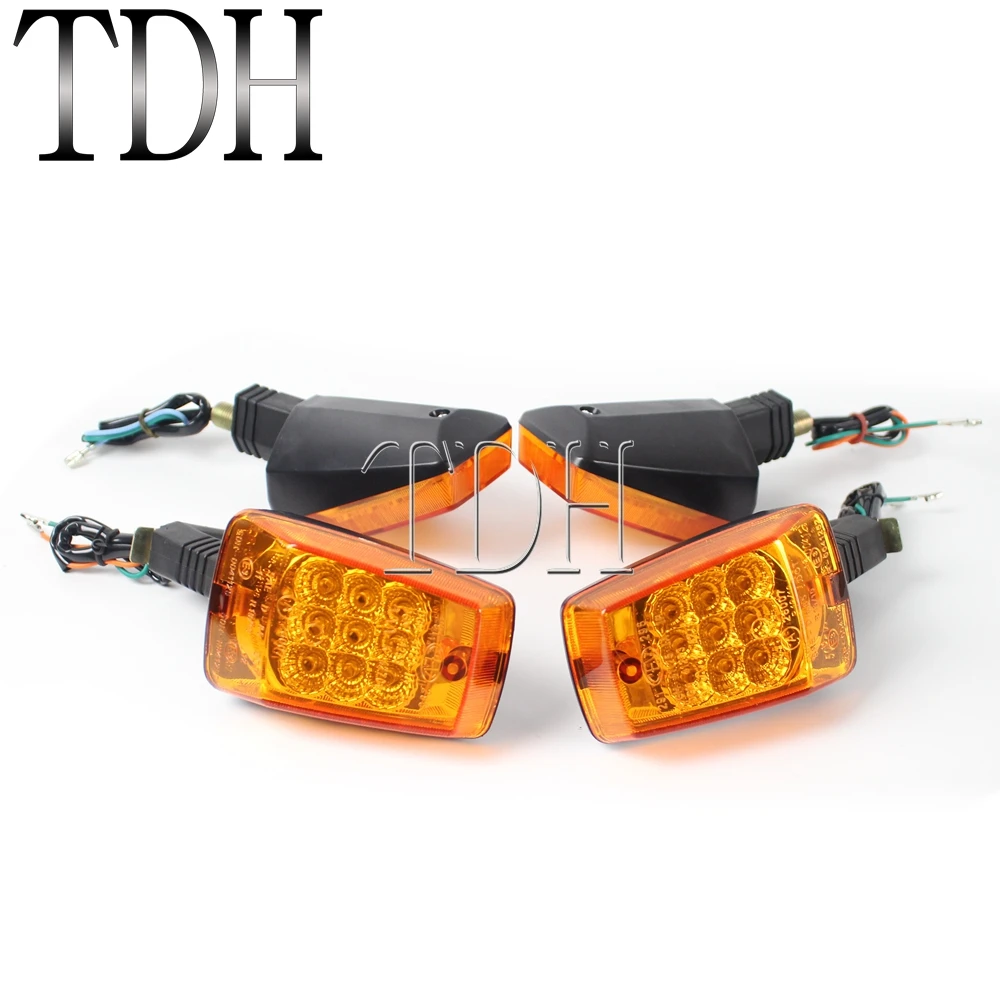 4 Pcs LED Motorcycle Front & Rear Turn Signal Indicator Blinker Amber Light 12V E-mark E3 DOT Approved For MZ ETZ 251