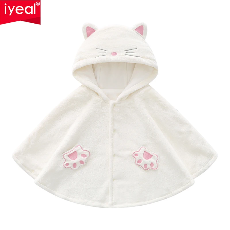 

IYEAL Winter Fashion Kids Baby Girl Clothes Cartoon Hooded Ears Warm Plus Velvet Coat Jackets Children Girls Cape Cloaks