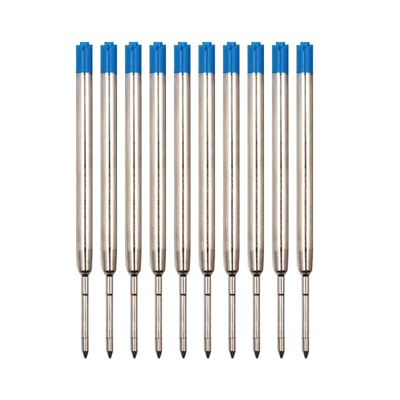 10 Pcs/lot Metal Ballpoint Pen Refills Blue & Black & Red Ink Medium Roller Ball Pens Refill School Office Stationery Supplies image 3