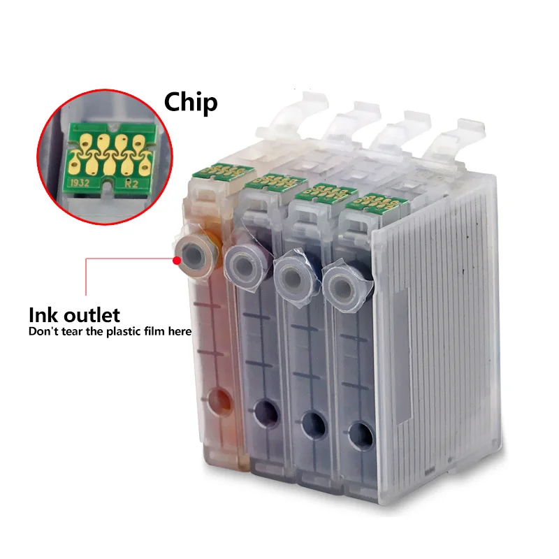 refillable cartridge with chip T1931 T1932 T1933 T1934 compatible for epson wf 2531 2521 2541 2631 2651 printer