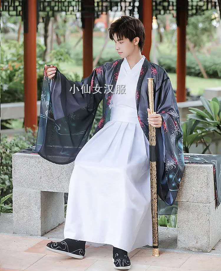 Mannen Hanfu Chinese Oude Traditionele Kleding Han Dynastie Zwaardvechter Mannelijke Hanfu Robe Cosplay Kostuum Carnaval Party Dress