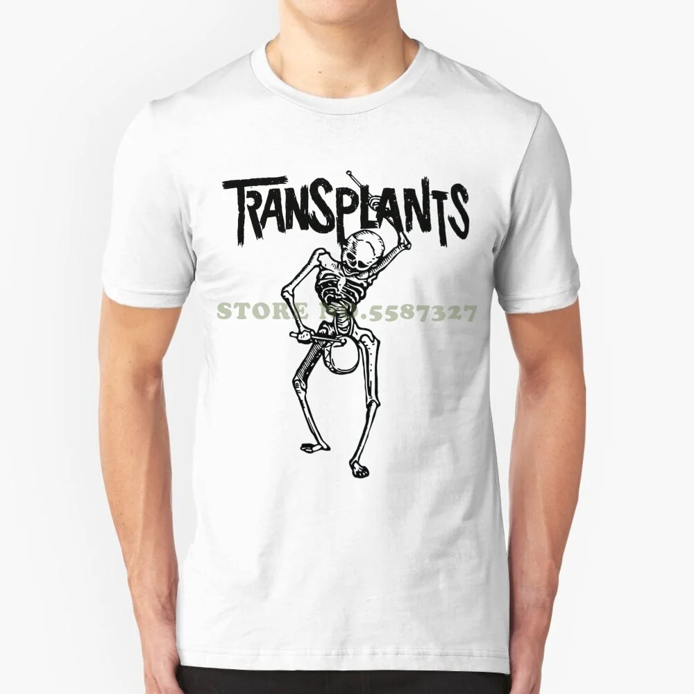 Tshirt Brand Male Short Sleeve Authentic Transplants Skeleton Drummer T Shirt White S M L Xl 2xl New