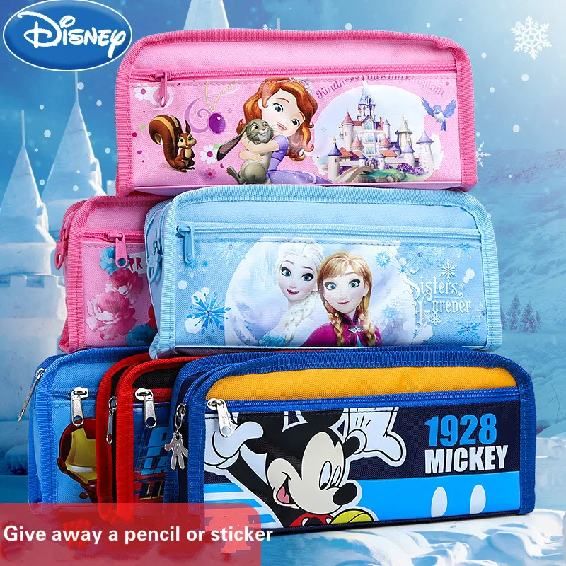 

Disney Kawaii Pencil Pouch Cute Mickey Minnie Pen Cases Frozen Princess Elsa Anna Pencils Bag Kids School Supplies Stationery